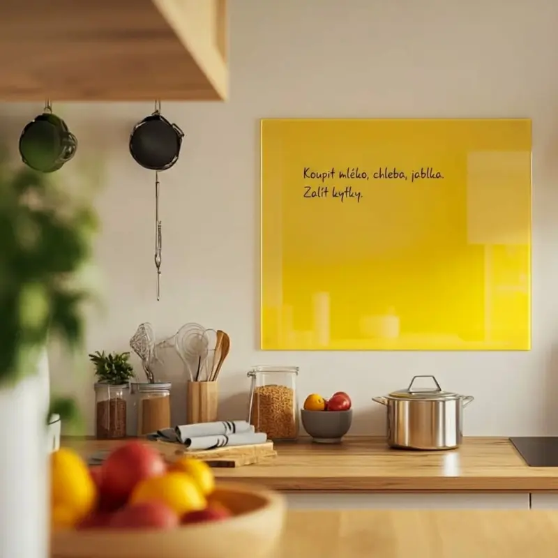 Žlutá exotická skleněná magnetická tabule domácí Smatab